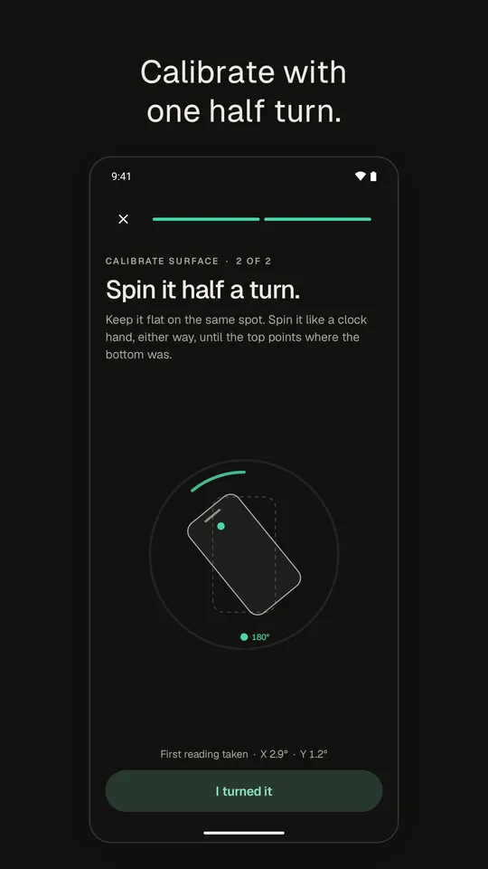 Calibration: spin it half a turn