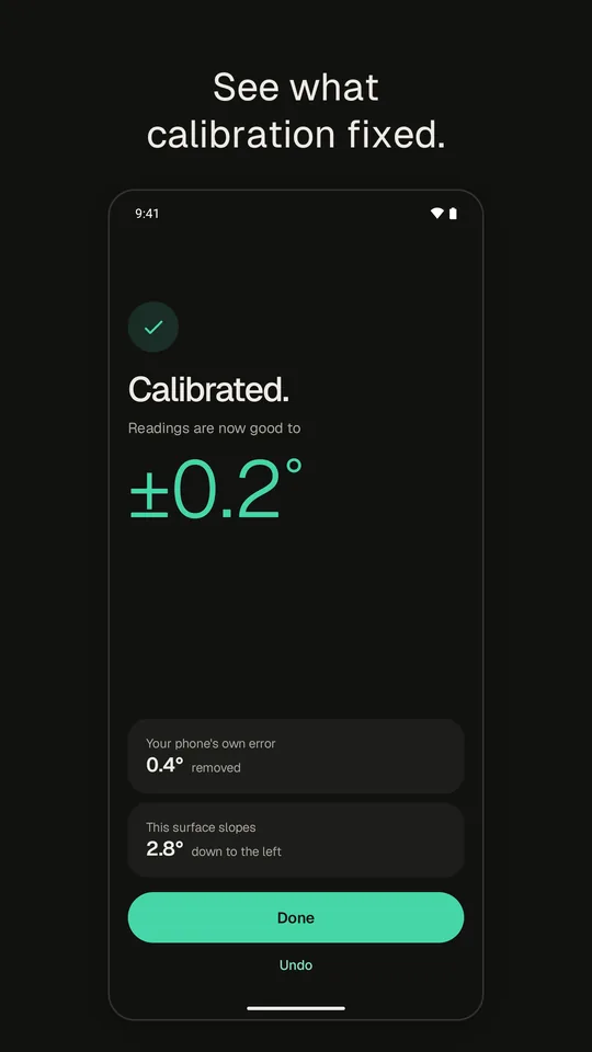 Calibration result: own error removed and surface slope